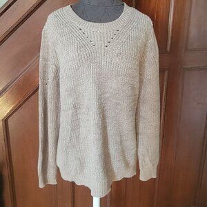 Appleseeds Womens Medium Beige Knit Sweater